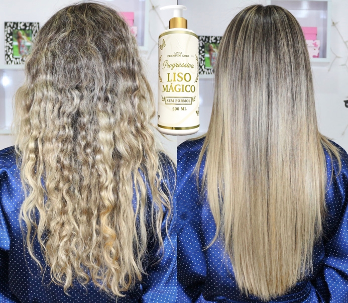 Resultado real Liso Mágico — Loiras & mechas